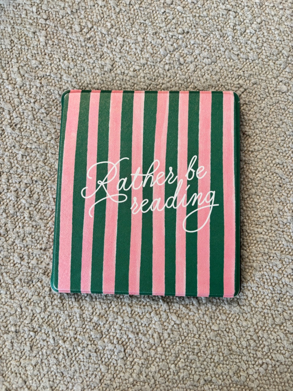 NWT Kindle Oasis Case | Page | Pink & Green Striped "Rather Be Reading” - Picture 2 of 4